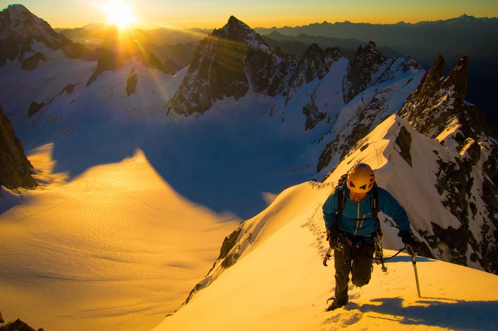 Climbing the Kuffner Arete, Mont Maudit