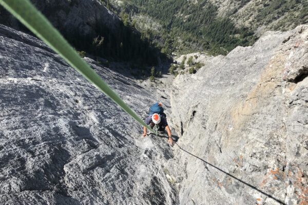 rock climbing banff escargot corner mountain guide